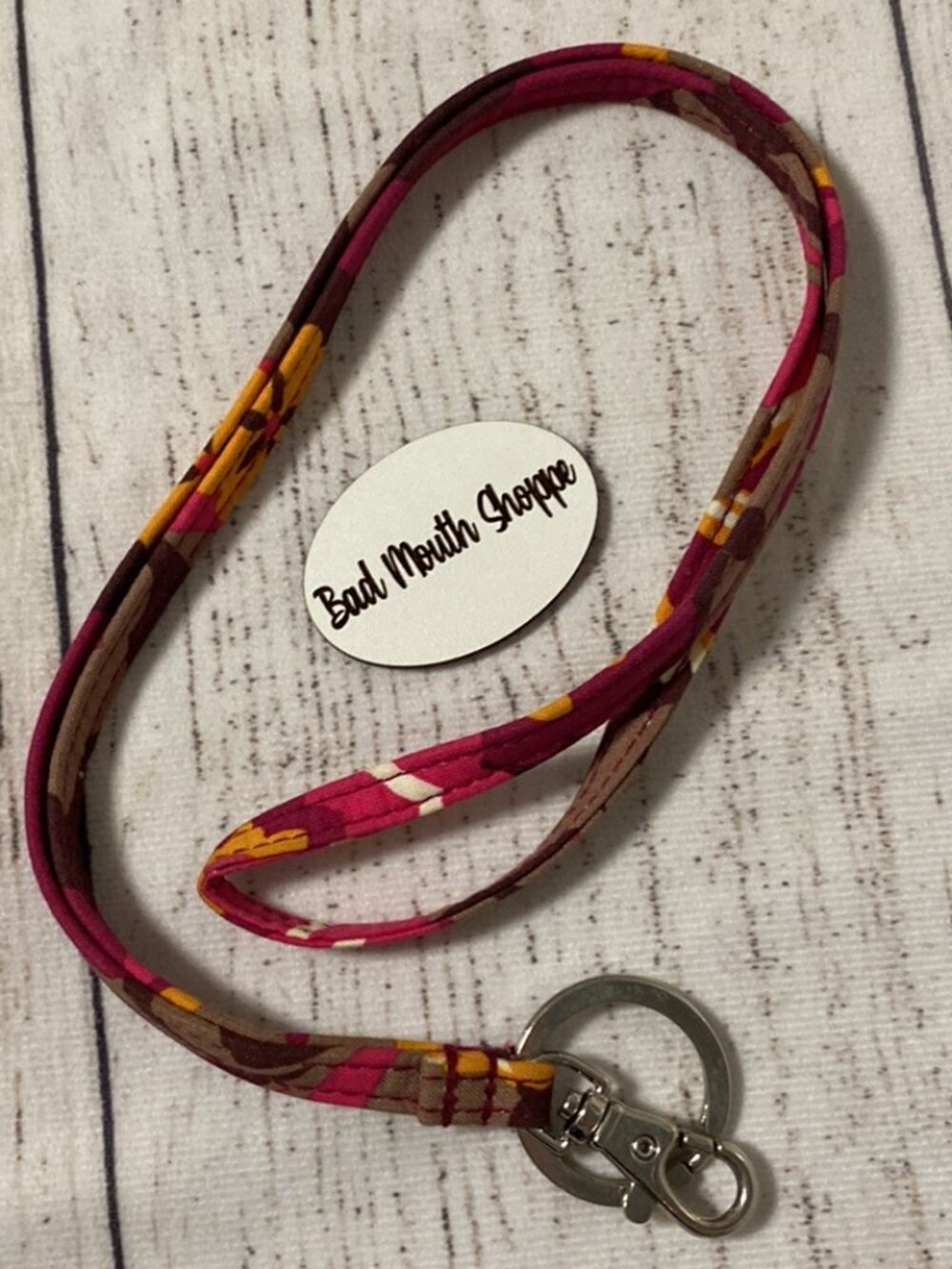 Vintage Vera Bradley Carnaby Pink Orange Floral Lanyard